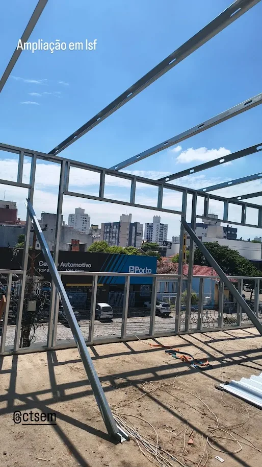 Estrutura da ampliação em Light Steel Frame