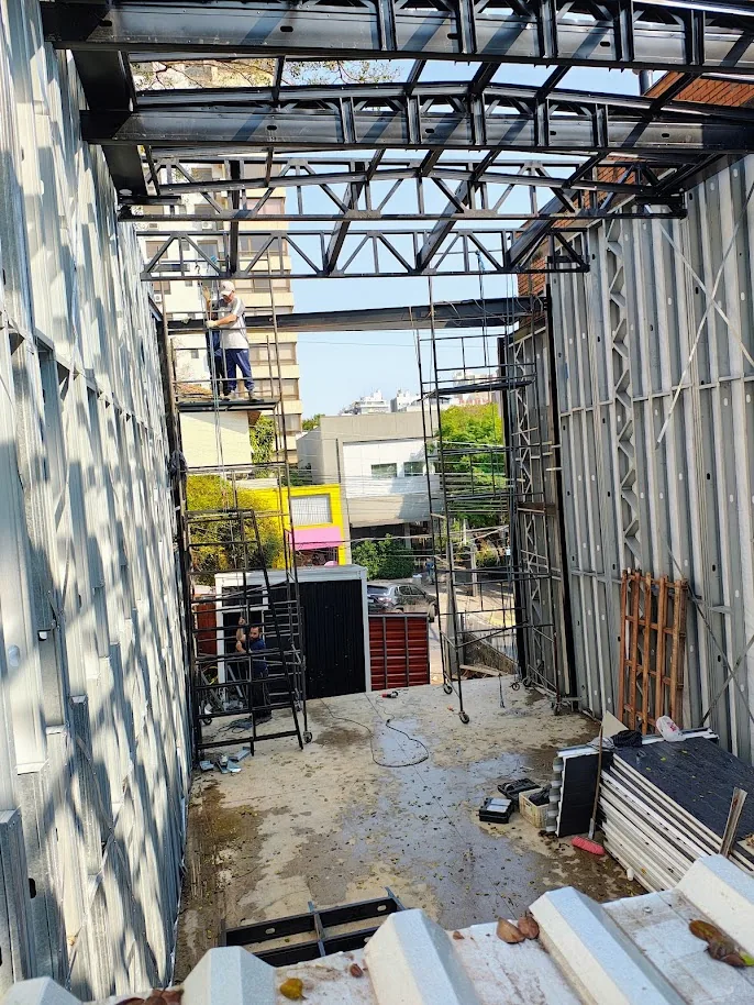 Vista superior da estrutura em Steel Frame